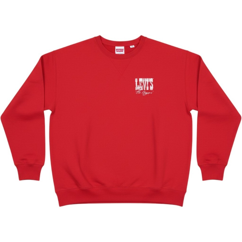 Levis Mens The Original Graphic Crewneck Sweatshirt Red Large A72880015